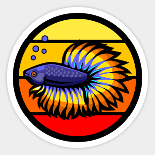 Betta Fish retro vintage Aqaurium Sticker